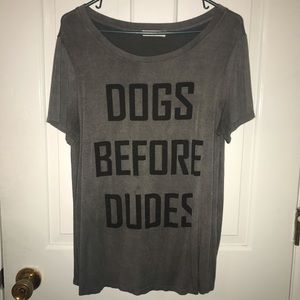 Dogs before dudes boutique tee. Large